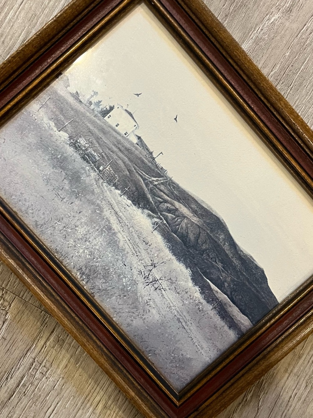 Vintage “August “ Litho Print by Frank M. Hamilton Framed Landscape Wall Art